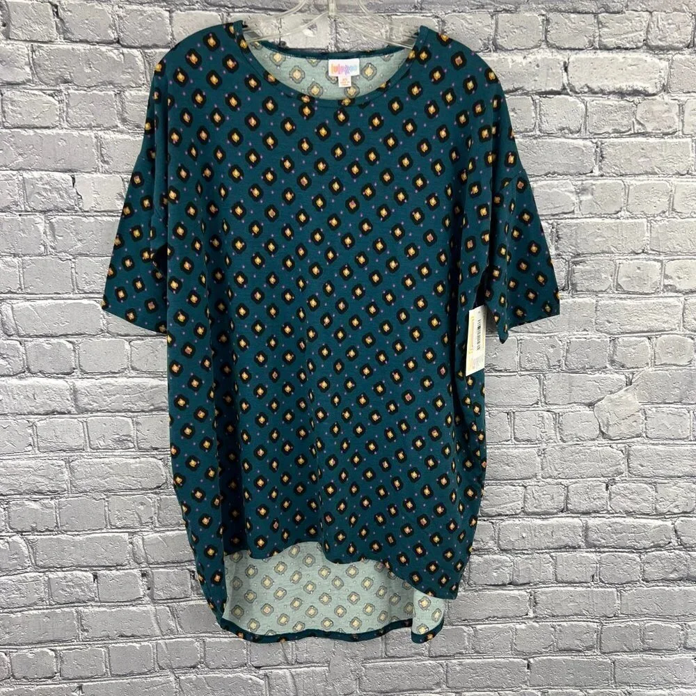 LuLaRoe Womens Size XS Irma Shirt Green Print NWT - Picture 1 of 4